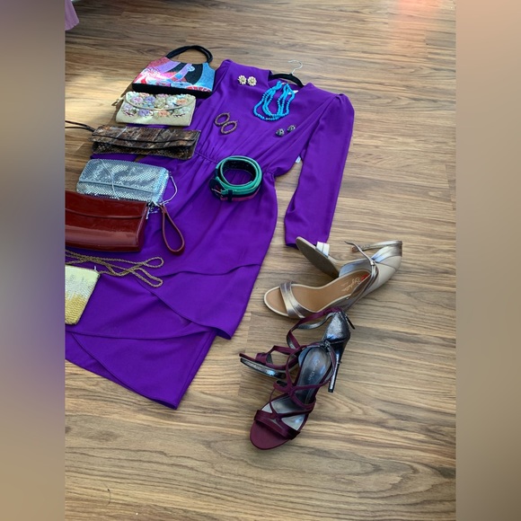 Calvin Klein, Fuchia and Silver High Heels, NWOT, Back zipper, size 6. - Picture 13 of 13